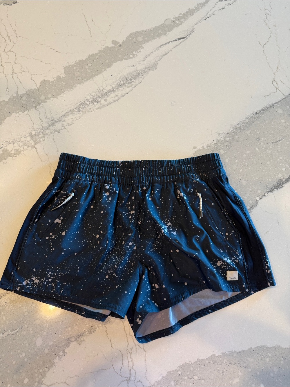 Vuori Dash Women's Black Splatter Athletic Shorts